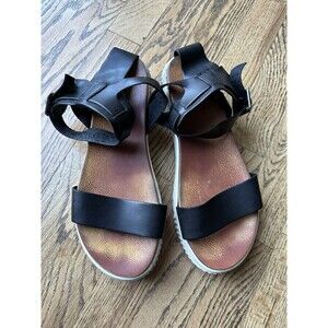 Mia‎ Lunna Womens Sandals Size 8.5 Ankle Strap Gladiator Platform Black Summer